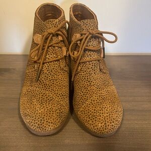 Brown animal print booties